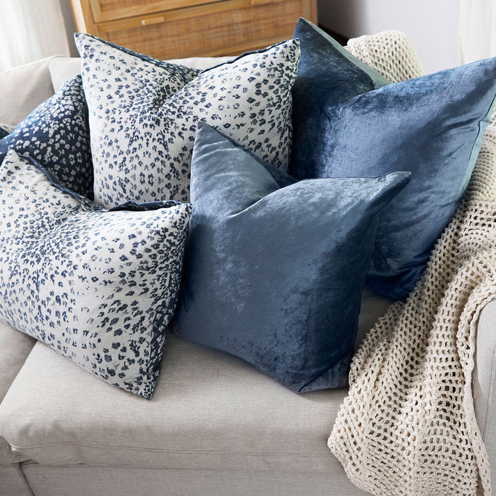 Precious Velvet Cushion - Sapphire - Eadie Lifestyle