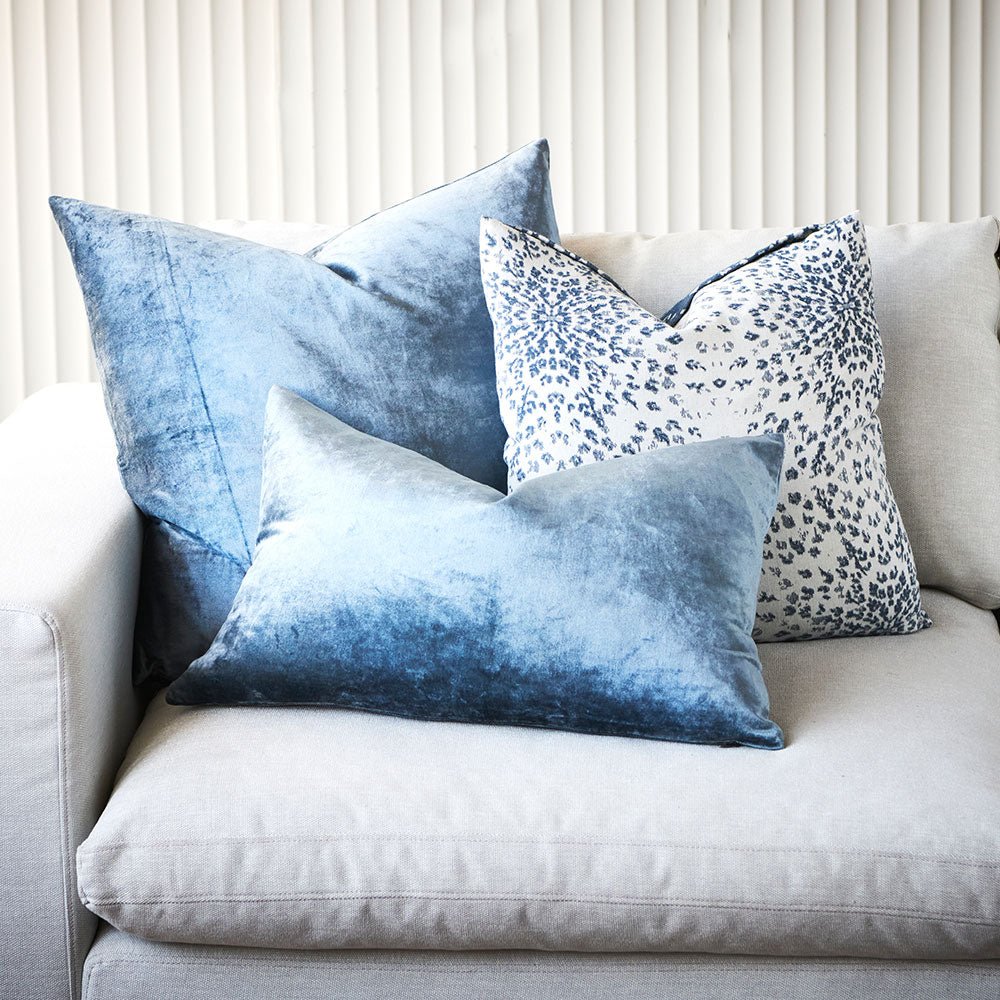 Precious Velvet Cushion - Sapphire - Eadie Lifestyle