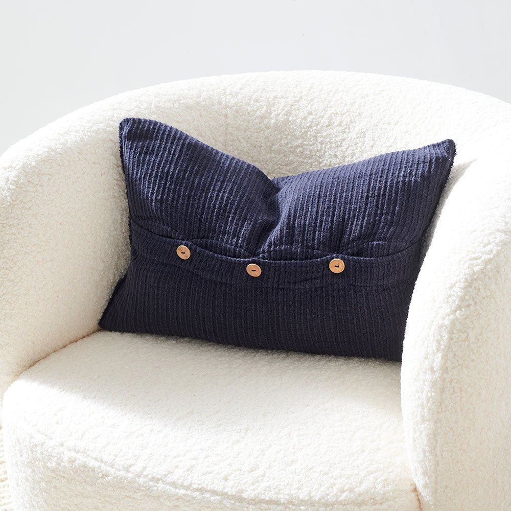 Rafflad Linen Cushion - Navy - Eadie Lifestyle