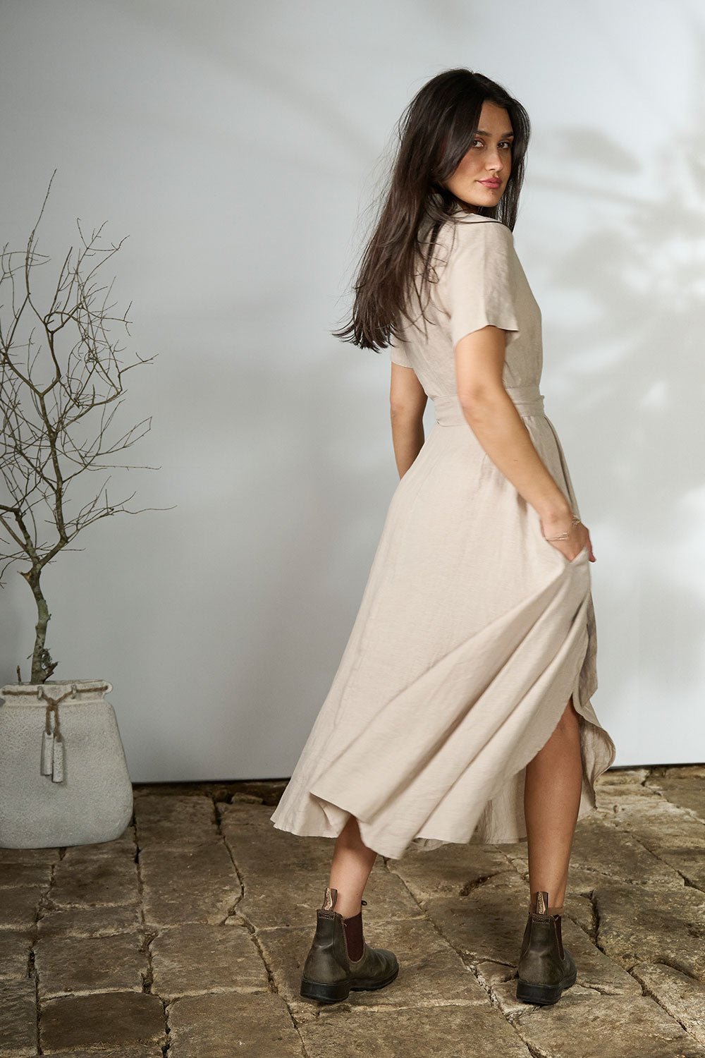Ravello Linen Dress - Natural - Eadie Lifestyle