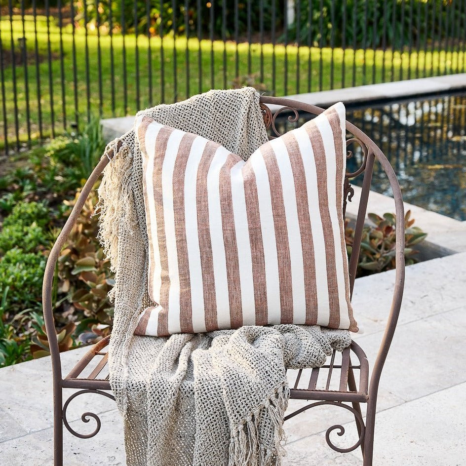 Striped cushions for outlet outdoor furniture