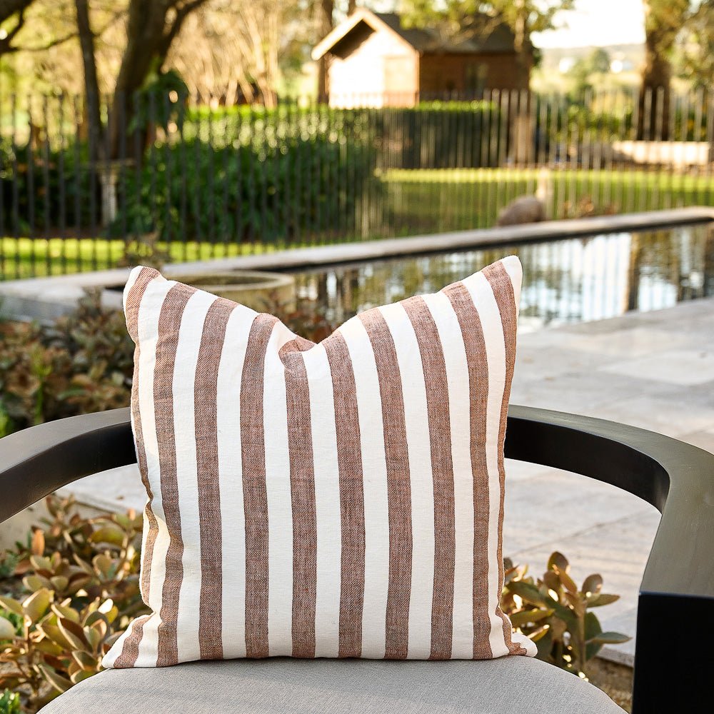 Outdoor cushions black outlet and white stripes