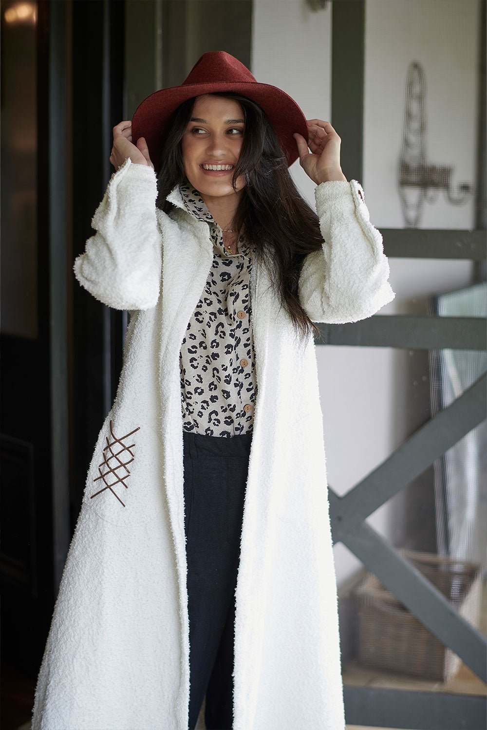 Winter white wool on sale coat