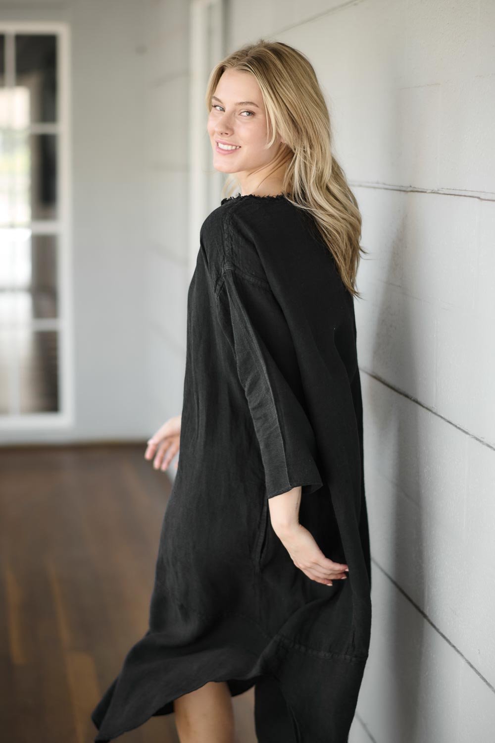 The Malle Linen Dress - Black - Eadie Lifestyle