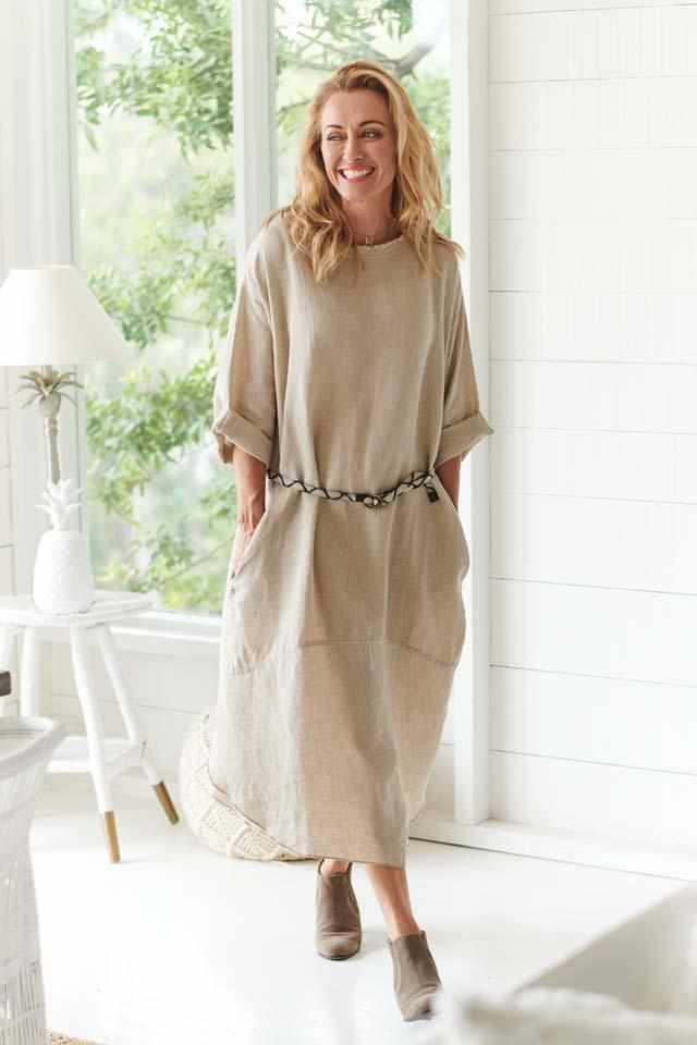 The Malle Linen Dress - Natural - Eadie Lifestyle